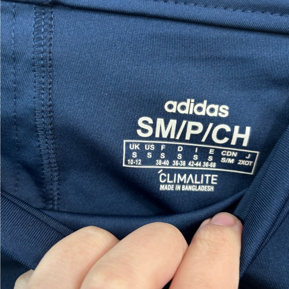 Adidas Climalite Navy blue  believe this 2.0 3 stripes tights leggings - Picture 3 of 7